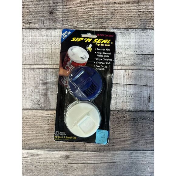 Rare Vintage Original Manufacture Sealed Sip n’ Seal Reusable Soda Can Caps - Picture 1 of 2